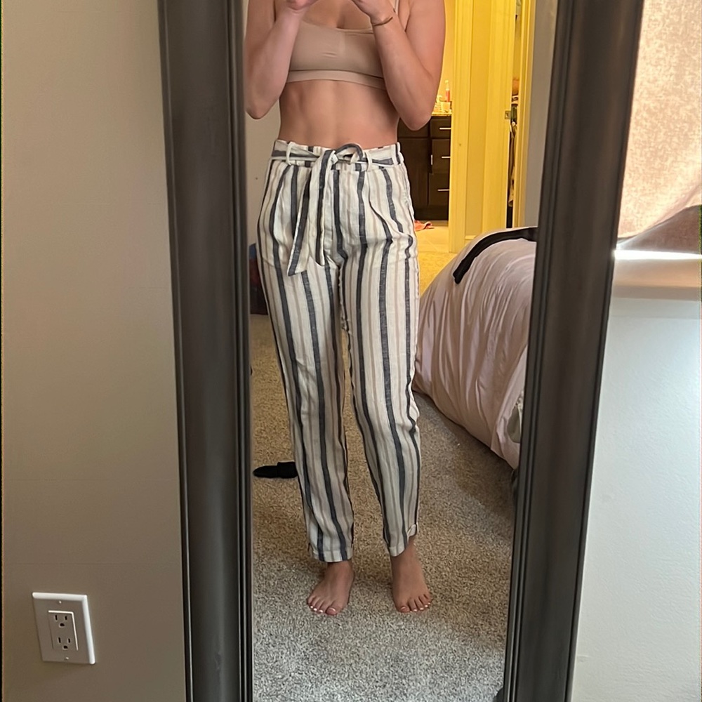 Linen ankle pants